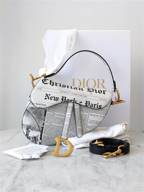 christian dior newspaper saddle bag|authentic Christian Dior saddle bag.